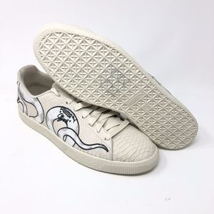 MENS PUMA CLYDE WHITE SNAKE EMBRIODERY 36811101